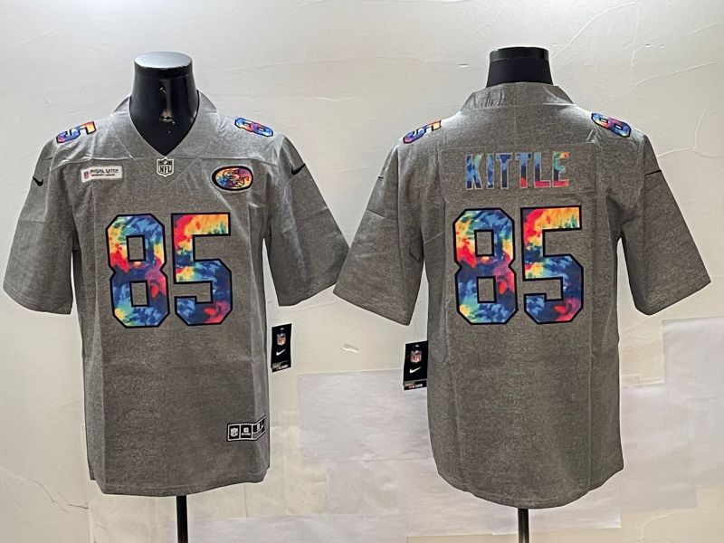 Men San Francisco 49ers #85 Kittle Grey Rainbow 2024 Nike Limited NFL Jersey style 1->san francisco 49ers->NFL Jersey